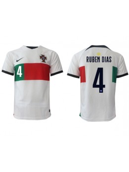 Portugal Ruben Dias #4 Replika Borta Kläder VM 2022 Kortärmad
